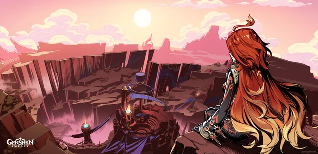 Genshin Impact의 Mavuika Natlan Archon 4K 배경화면