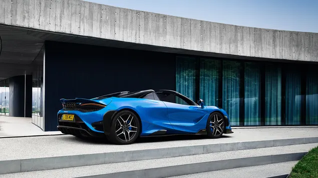 McLaren 765LT Spider 2022 bak- och sidovy 4K bakgrund
