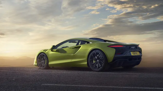 McLaren Artura 2022 bak- och sidovy 4K bakgrund