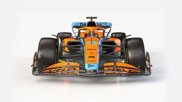McLaren mcl36 formula 1 2022 tampilan depan mobil baru latar belakang putih unduhan