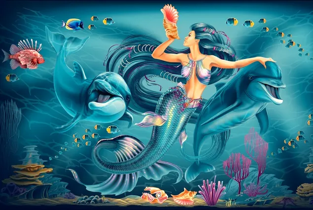 Meerjungfrau im Unterwasserreich herunterladen