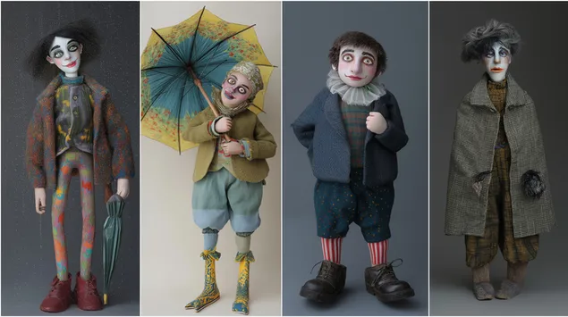 דמויות בובות מלנכוליות 2K טפט