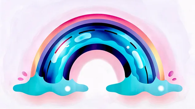 Arc de Sant Martí Fusió: Corba Abstracta Divertida amb Colors Fluids 4K fons de pantalla