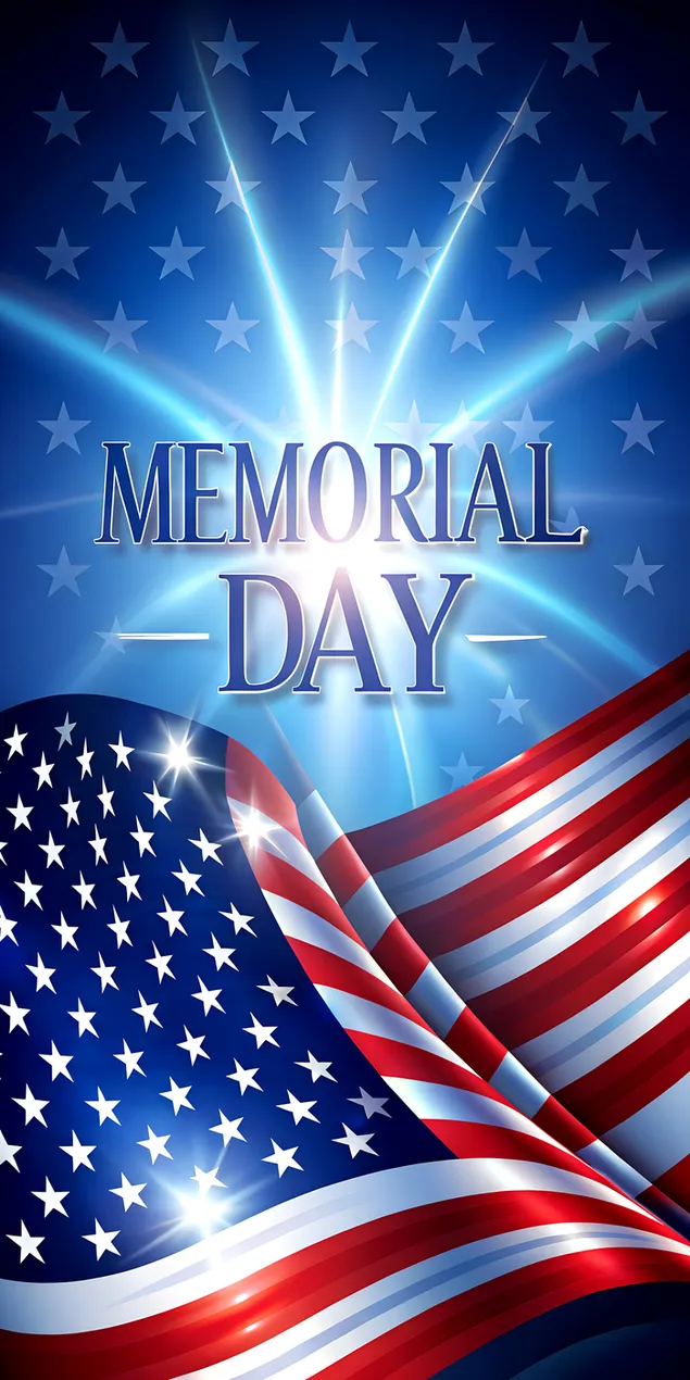 Elegantan tekst za Dan sjećanja s valovitom zastavom SAD-a 2K pozadina