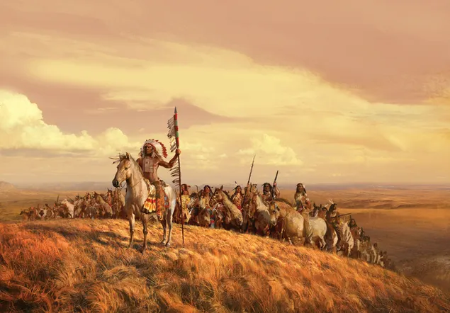 Menigte berijdende paarden in Age of Empires-serie voorbereiding op oorlog