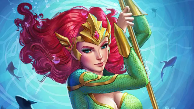 Mera (DC) Underwater Crown Princess 4K wallpaper