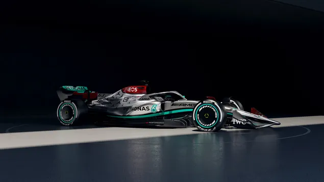 Mercedes AMG W13 2022 Formula 1 new car front and side view