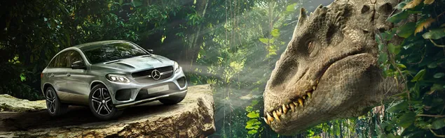 Mercedes-Benz GLE Coupe filmā Jurassic World 4K fona tapete