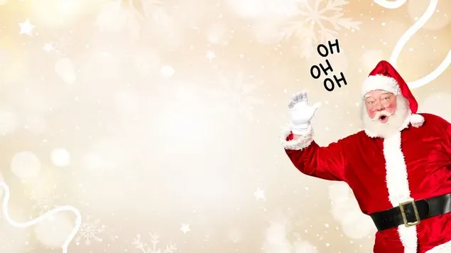 メリークリスマス - ホーホーホーをのぞくサンタクロース 4K 壁紙