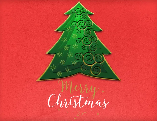Merry Christmas tree 2K wallpaper