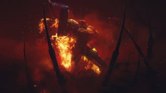 Metroid Burning 4K wallpaper