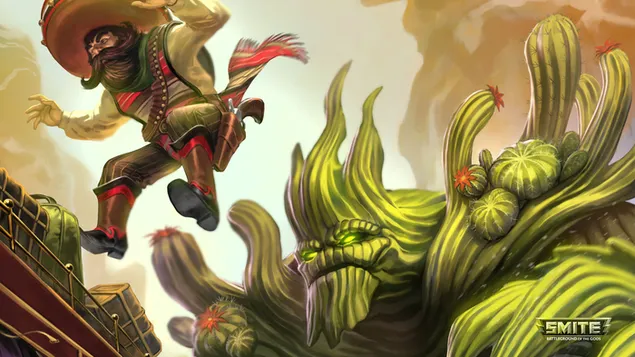 Mexicaanse God van Smite 4K achtergrond