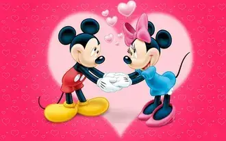 Tapeta Mickey a myš minnie se milují 2K