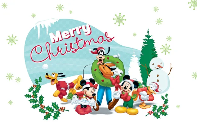 Mickey Mouse and friends' Christmas holiday HD wallpaper download