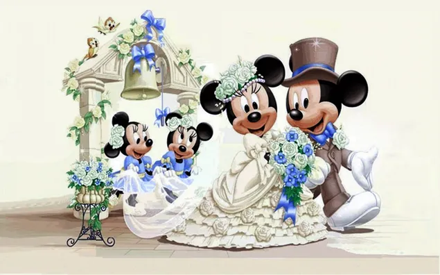 Mickey mouse en minnie mouse bruiloft download