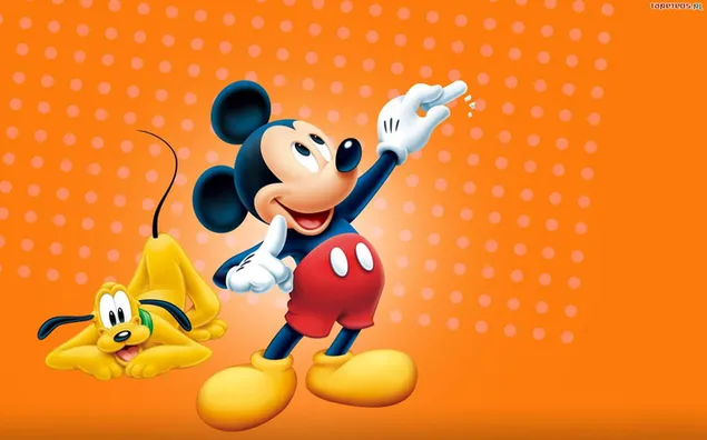 Mickey mouse en pluto 2K achtergrond