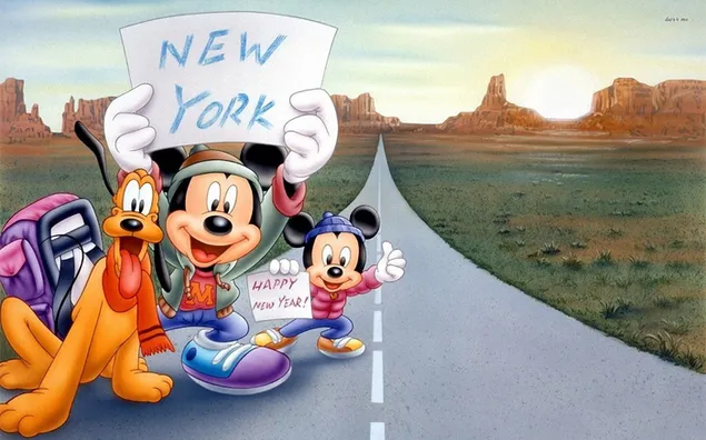 Micky Maus, Minnie Maus und Pluto digitale Tapete