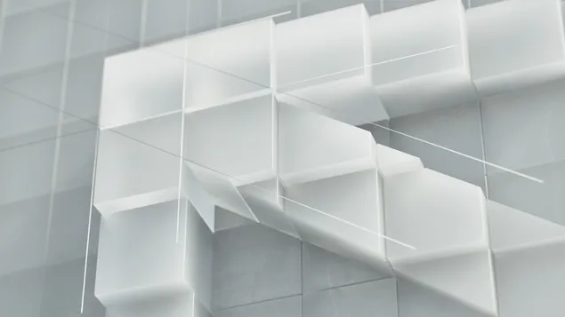 Microsoft 365 white cube shapes 4K wallpaper