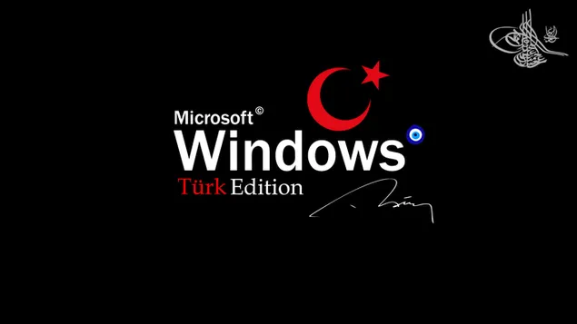 Microsoft Windows Turk Edition zyrtar i Erdoganit Osman 4K sfond