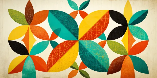 Abstrakt blommosaik från mitten av århundradet med organiska former 2K bakgrund