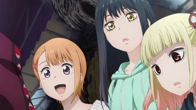 Mieruko-chan: Hana Yurikawa, Miko Yotsuya e Yuria Niguredou 4K sfondo