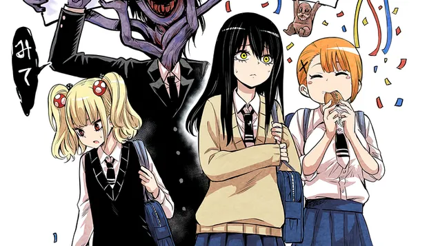 Mieruko-chan | Hana Yurikawa, Miko Yotsuya e Yuria Niguredou. 4K sfondo