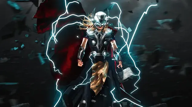 Mighty Thor ir jos griausmas animaciniame išvaizdoje 4K ekrano užsklanda