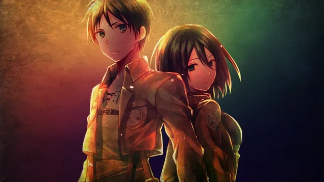Mikasa staat altijd voor Eren om hem te bewaken
