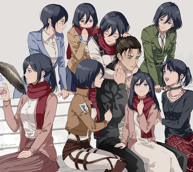 Taustakuva Mikasa huolehtii Erenistä kaikin tavoin 2K