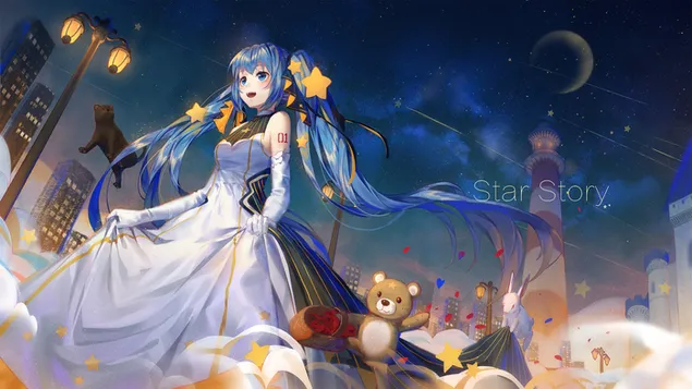 Miku Star Story HD bakgrund