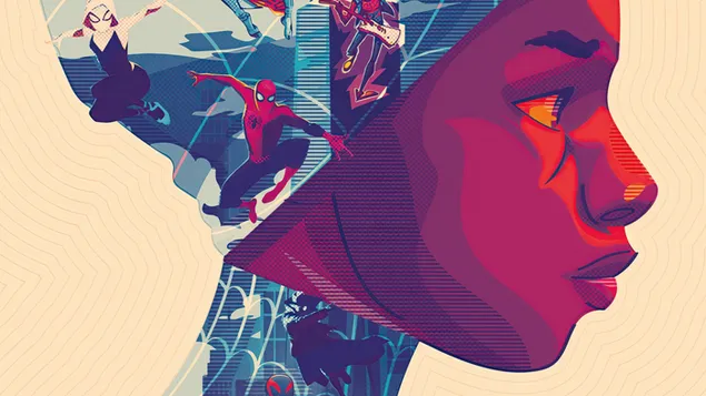 Вариант Майлза Моралеса и Гвен Стейси из «Человека-паука: Через вселенные» 4K обои