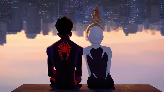 Miles Morales i Spider-Gwen de Spider-Man: Across the Spider-Verse 4K fons de pantalla