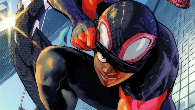 Комикс Майлза Моралеса из фильма «Человек-паук: Через вселенные» 4K обои