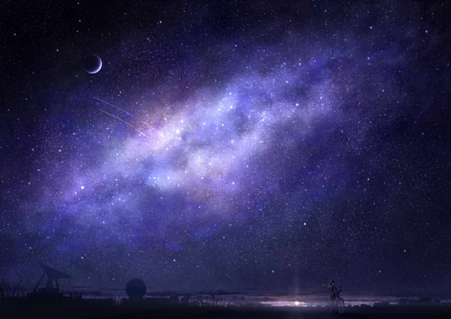Nachtansicht der Milchstraße 2K Hintergrundbild