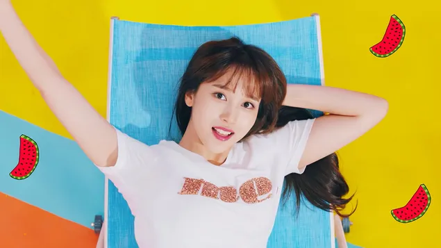 Mina in 'Happy Happy' MV-Fotoshooting von Twice (K-Pop-Band) herunterladen