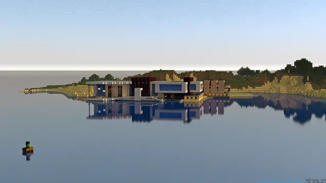 Minecraft-湖畔の家