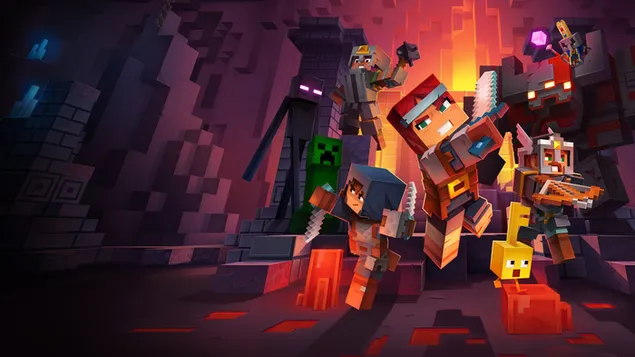 Personatges colorits del videojoc de Minecraft baixada
