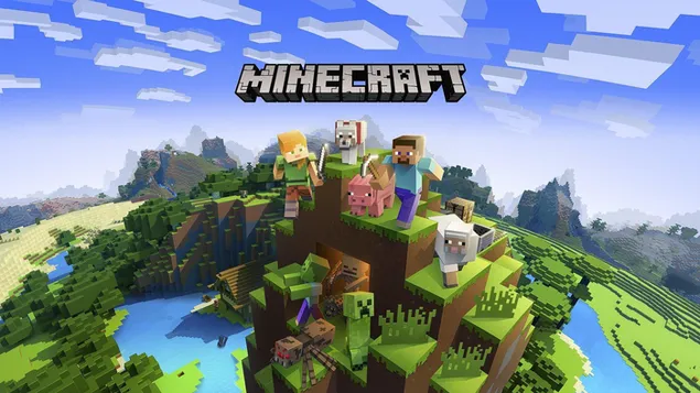 Minecraft videospillplakat 2K bakgrunn