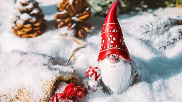 Mini Kersvader pop 2K muurpapier