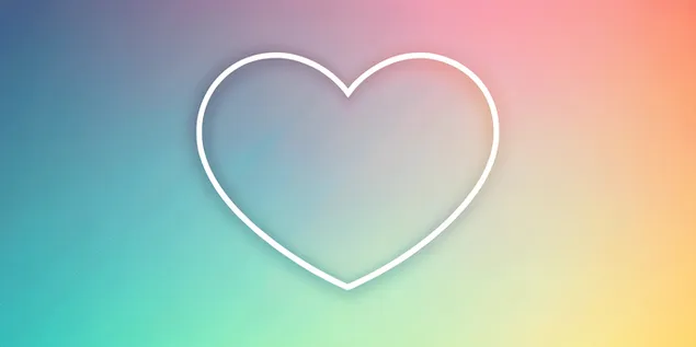 Minimal Outline Häerz op Pastellhannergrond mat Wäiss bis Schwaarz Gradient 4K Tapeten