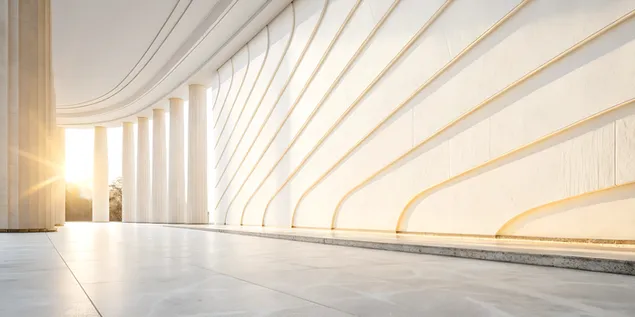 Minimal white gradient with a subtle touch of warm ivory creating an inviting and elegant design 4K wallpaper