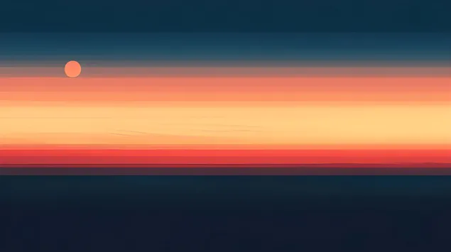 Tapeta Minimalistický abstraktní přechod slunce nad zvlněnými kopci 8K