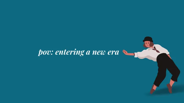 Design artistico minimalista, citazioni di felice anno nuovo - POV: Entrare in una nuova era 4K sfondo