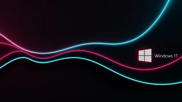 Шпалери Мінімалістичні неонові хвилі Windows 11 Desktop Background v4 4K