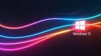 minimalistichnye neonovye volny windows 11 fon rabochego stola skachat'