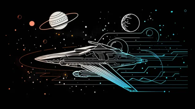 minimalistlik kosmoseaparaat ja planeedid allalaadimine