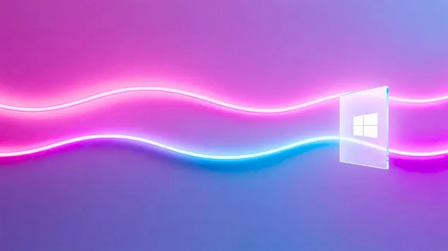 Минималистичный Windows 11 Неоновые волны Фон рабочего стола v2 4K обои