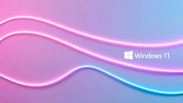 sfondo minimalista per il desktop con onde al neon di windows 11 scarica