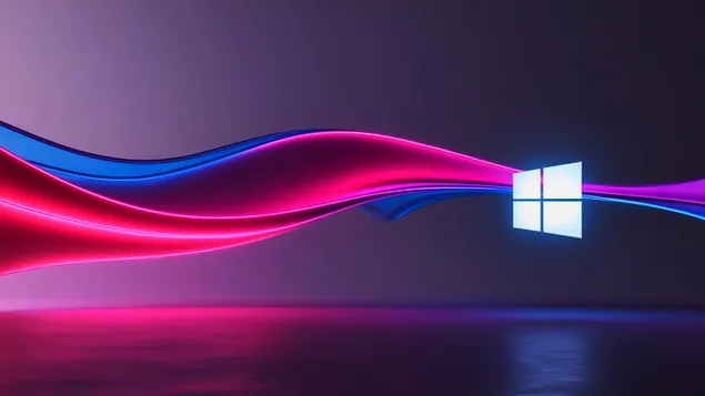 Hình nền Hình nền Windows 11 Neon Waves tối giản cho máy tính để bàn 4K