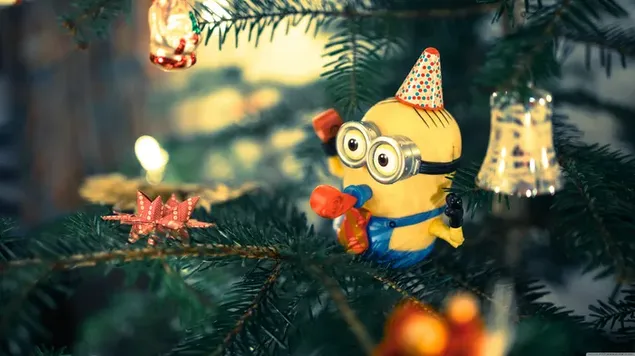 クリスマス ツリーのミニオン グッズ 4K 壁紙